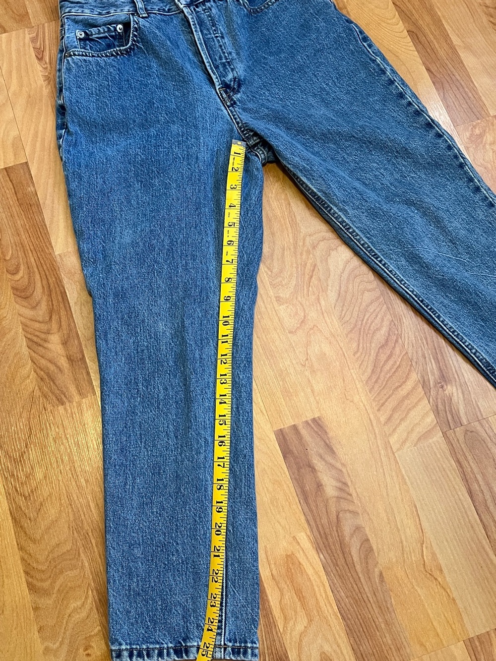 VGUC Everlane 💯 Organic Cotton Medium Blue Curvy 90s Cheeky Fit Straight Leg - Picture 6 of 9